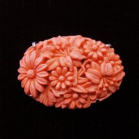 （画像用） アンティーク　 フラワーブローチ