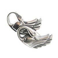 （画像用） スターリングシルバー 2羽の白鳥ブローチ