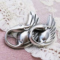 （画像用） スターリングシルバー 2羽の白鳥ブローチ