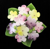 （画像用） ポーセリン　英国製 花ブーケ　ブローチ