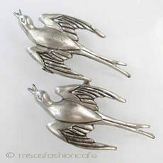 （画像用） スターリング銀製ブローチ Coro　鳥２個セット