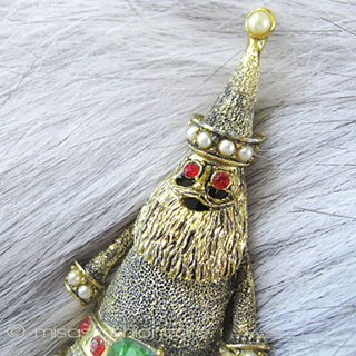 （画像用） Hollycraft刻印 ブローチ　 パールRS　サンタ