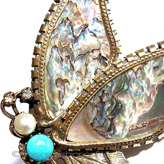 （画像用） Original by Robert　 天然シェル蝶 ブローチ