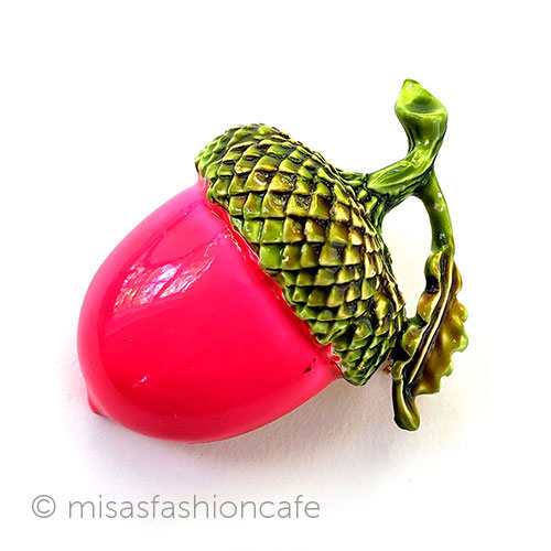 （画像用） ヴィンテージジュエリー エナメル団栗どんぐり