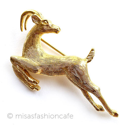 （画像用） Trifari　 トリファリ ガゼルのブローチ