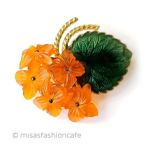 （画像用） ヴィンテージブローチ パンジーすみれの花束