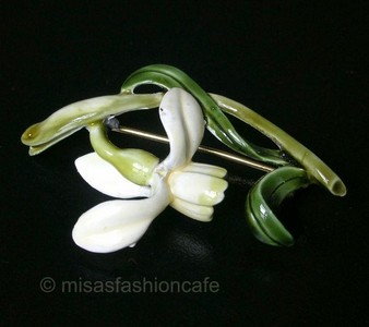 （画像用） HAR ハー刻印 スイセンのお花 ブローチ