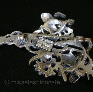 （画像用） スターリングシルバー お花ブーケ　ブローチ