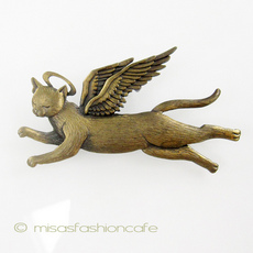 （画像用） エンジェル猫ねこブローチ