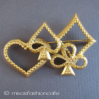 （画像用） Trifari トリファリ トランプ・カード ブローチ