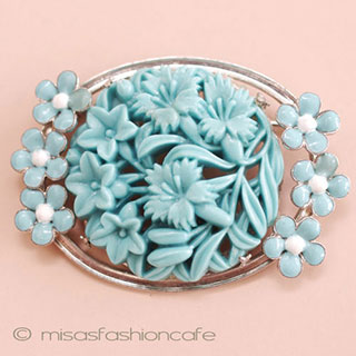 （画像用） Coro コロ　ブローチ ガラスの透かしフラワー