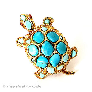 （画像用） SWOBODA　スワボダ 天然石ターコイズのカメ