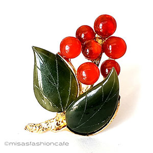 （画像用） SWOBODA　スワボダ 天然石の花ブローチ