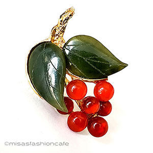 （画像用） SWOBODA　スワボダ 天然石の花ブローチ