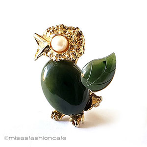 （画像用） SWOBODA　スワボダ 真珠と翡翠の小鳥