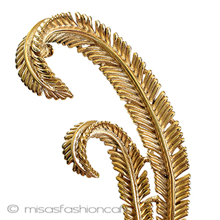 （画像用） Trifari　 トリファリ 金の羽　ブローチ