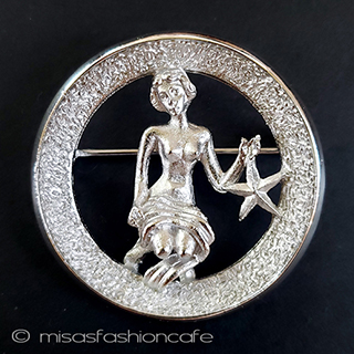 （画像用） Trifari　 トリファリ 銀星・乙女座ブローチ