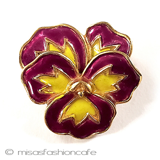 （画像用） Trifari　 トリファリ すみれ　 ブローチ