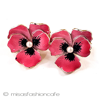 （画像用） すみれパールフラワー ２個ブローチのセット