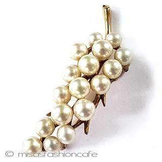 （画像用） パール麦の花ブローチ マヨルカ島スペイン製