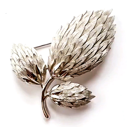 （画像用） Trifari　 トリファリ 四つ葉の花 ブローチ