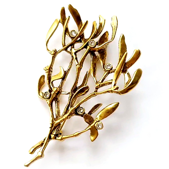 （画像用） ボタニカルブローチ ヤドリギ　ブーケ