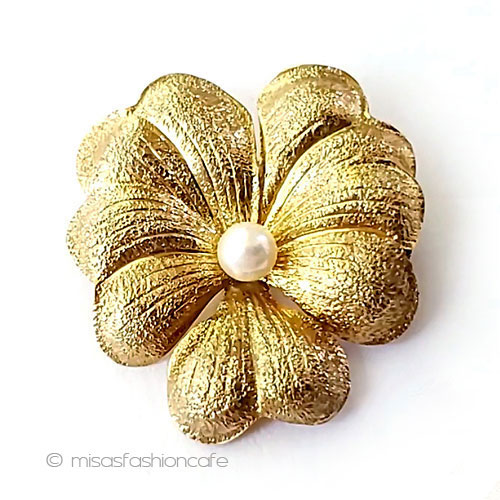 （画像用） アンティークブローチ 12Kgf刻印スミレの花