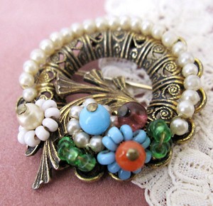 （画像用） Coroお花ブローチ 1949年刻印あり！