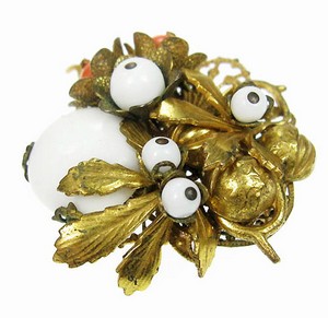 （画像用） スタンレーハグラー刻印 Hagler NYC 花ブローチ