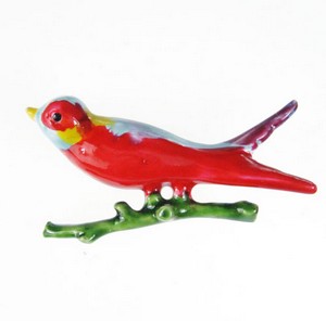 （画像用） Original By Robert　 赤い鳥　ブローチ