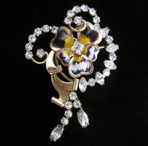 （画像用） 14Kgfスミレのお花 ペンダント兼ブローチ