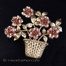 （画像用） 14Kgf 花カゴのブローチ