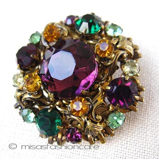 （画像用） チェコガラス　ブローチ