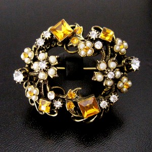 （画像用） Florenza フロレンザ 花リース　ブローチ