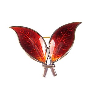 （画像用） ノルウェイ製　エナメル Sterling銀製ブローチ