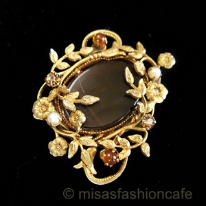 （画像用） アンティーク ブローチ パール・フローラル
