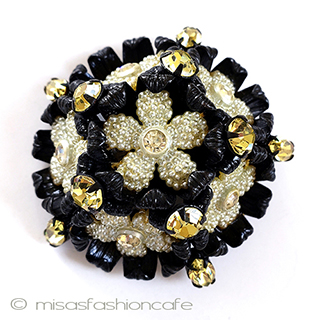 （画像用） ヴィンテージジュエリー お花ドーム ブローチ