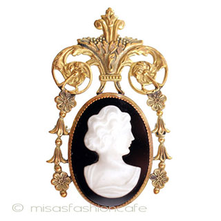 （画像用） アールヌーヴォー カメオ　ブローチ