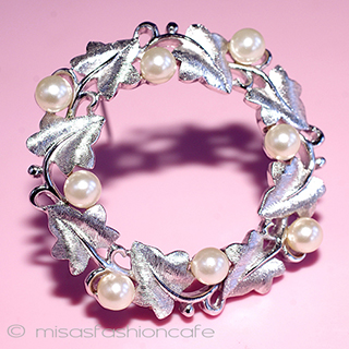 （画像用） Trifari　 トリファリ アイビーの葉　リース