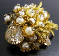 （画像用） クリスタル＊パール フラワー＊ブローチ