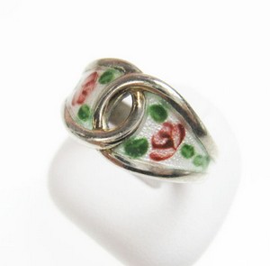 （画像用） Sterling銀製 ローズのお花リング