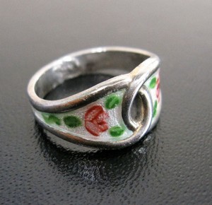 （画像用） Sterling銀製 ローズのお花リング