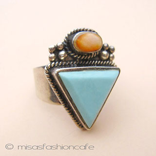 （画像用） スターリングシルバー925 ターコイズ天然石リング