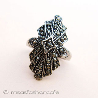 （画像用） 天然石マーカサイト アートデコ　リング