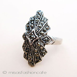 （画像用） 天然石マーカサイト アートデコ　リング