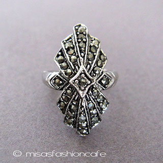 （画像用） 天然石マーカサイト アートデコ　リング