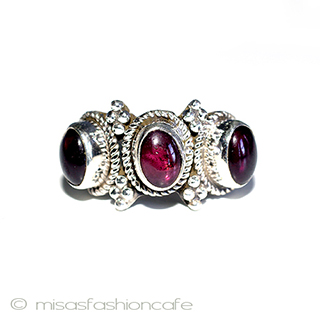 （画像用） ガーネット　リング　 スターリングシルバー