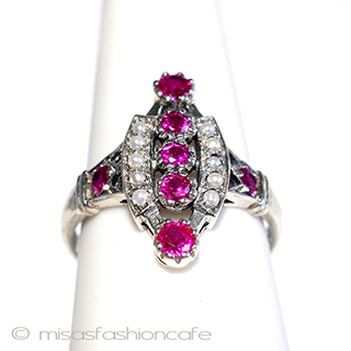 （画像用） 真珠　ルビー　リング　 スターリングシルバー