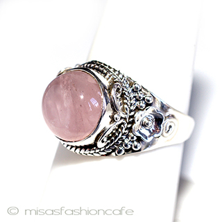 （画像用） ローズクオーツ　リング　 スターリングシルバー刻印