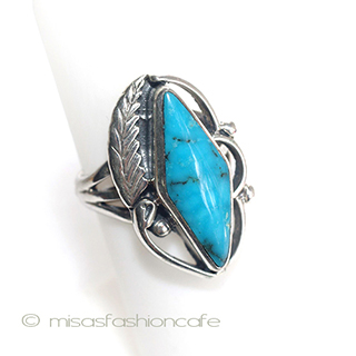 （画像用） スターリングシルバー 天然ターコイズ　リング